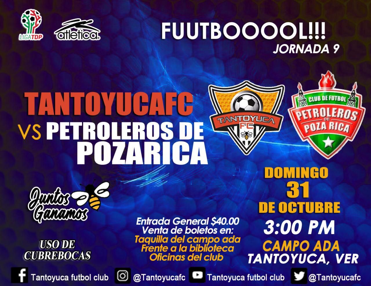 Este sábado y domingo hagamos pesar la localía! 🐝⚽️ Tantoyuca Futbol Club