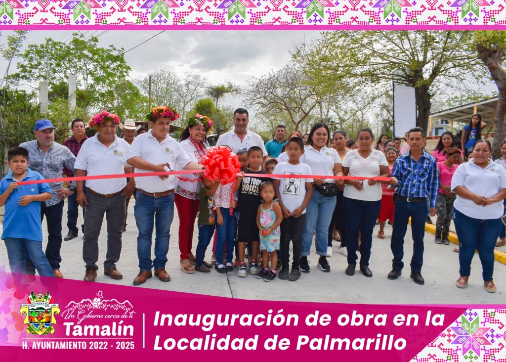 Cumple Alcaldesa de Tamalín, con obras que ayudan a mejorar la calidad de vida en la localidad de Palmarillo.