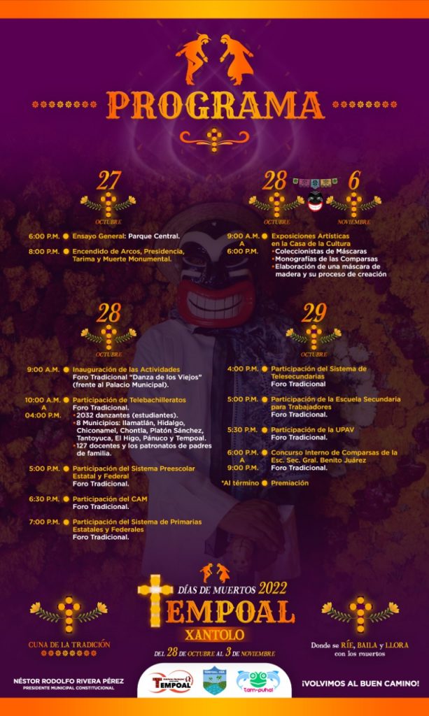 Programa por fiestas de Xantolo 2022 en Tempaoal.